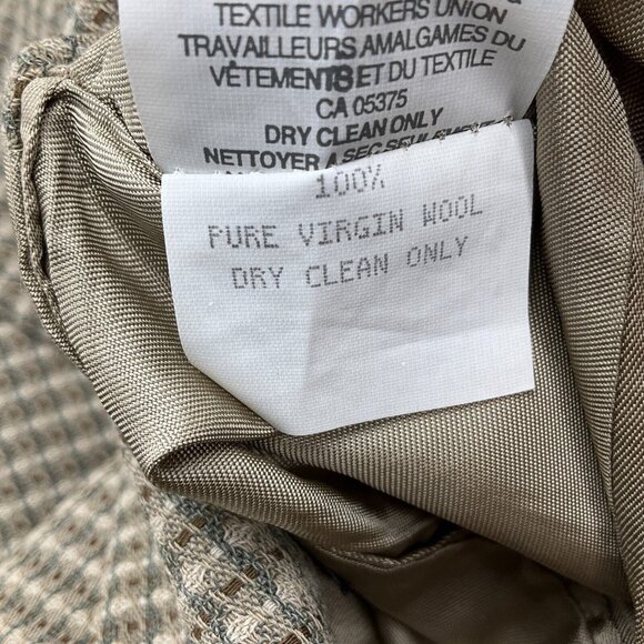 Bachrach Blazer Men 42L‎ Beige Gray Check Woven Classic Jacket Wool Canada VTG - Picture 13 of 15